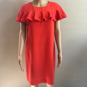 Trina Turk Ruffle Shirt Dress Orange Sz 8